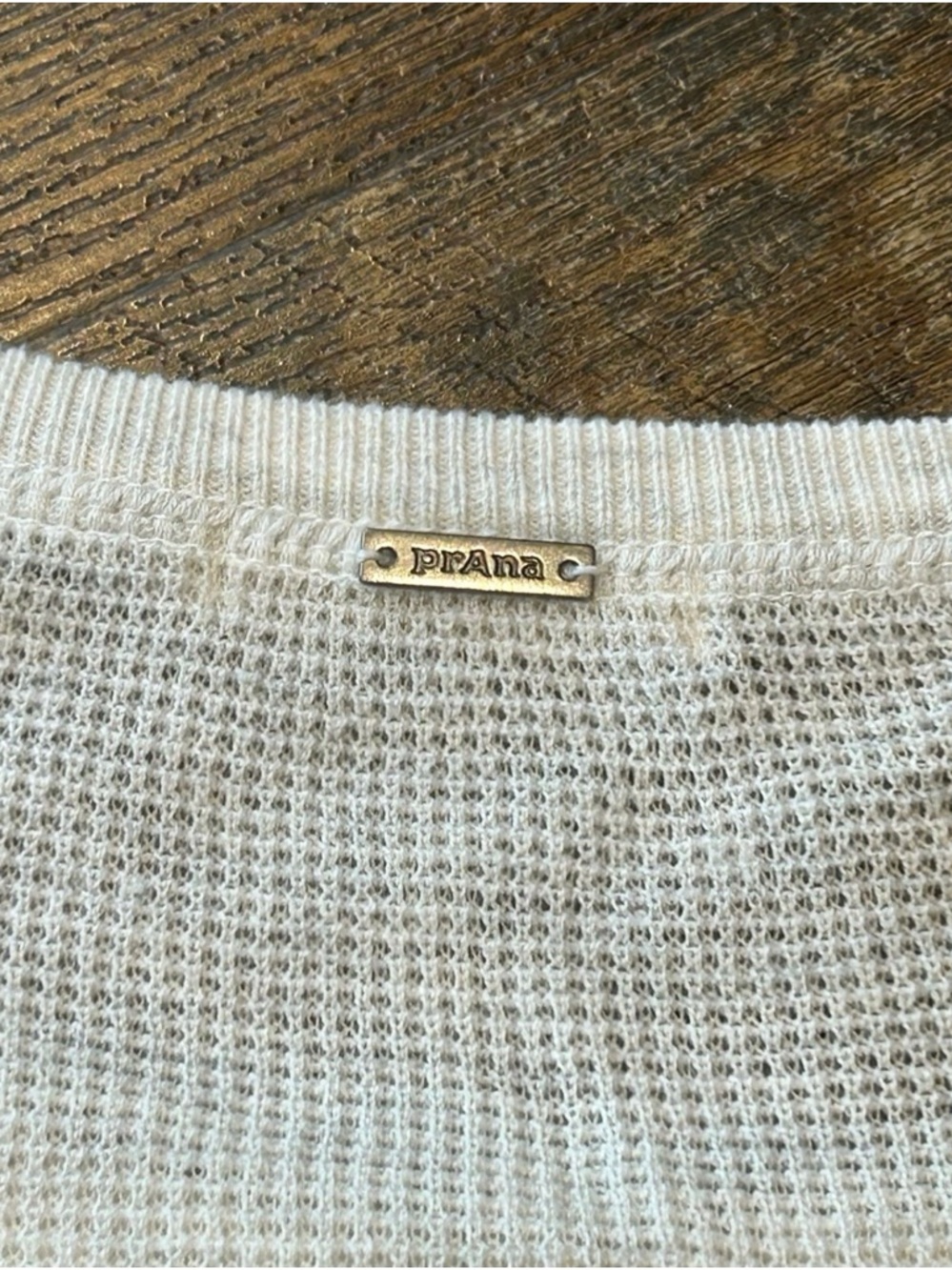 Prana Light Beige Ribbed Henley Long Sleeve - Picture 8 of 8